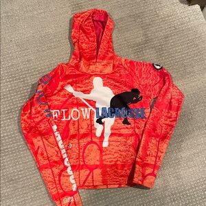 Flow Society Boys Lacrosse Orange Graphic Hoodie Sweatshirt